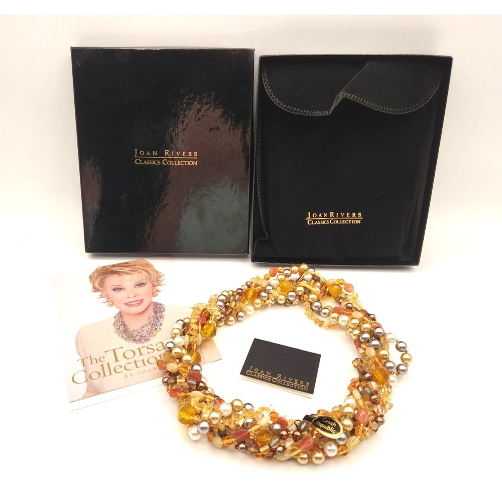 Joan Rivers Torsade Collection NEUTRALS #2 Twisted Necklace New in Box Czech